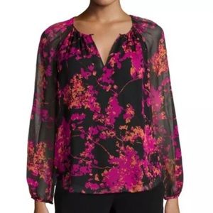 Diane von Furstenberg Marnie Floral Daze Silk Blouse Size P